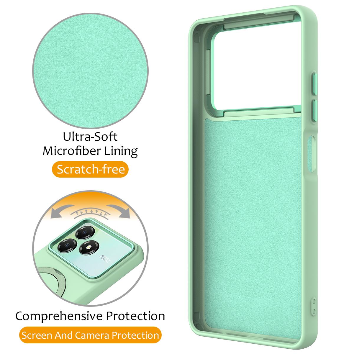 For ZTE Blade A36 / A56 Pro / A76 4G Gen1.5 Pivot Ring Holder TPU Hybrid PC Phone Case - Green - EDA010050101D