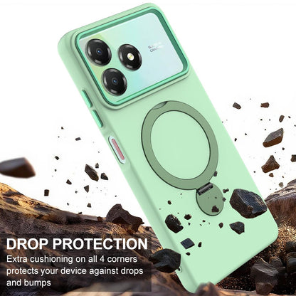 For ZTE Blade A36 / A56 Pro / A76 4G Gen1.5 Pivot Ring Holder TPU Hybrid PC Phone Case - Green - EDA010050101D