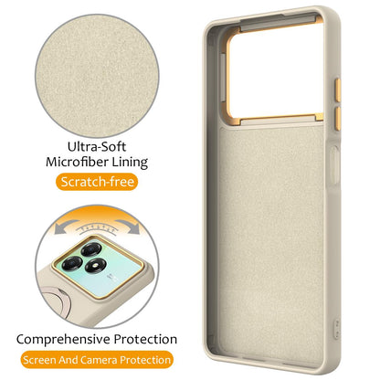 For ZTE Blade A36 / A56 Pro / A76 4G Gen1.5 Pivot Ring Holder TPU Hybrid PC Phone Case - Apricot - EDA010050101E