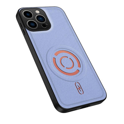 For iPhone 16 Pro WANLONFENG Tech Fabric Texture Magnetic PC Hybrid TPU Phone Case - Blue - EDA010053302D