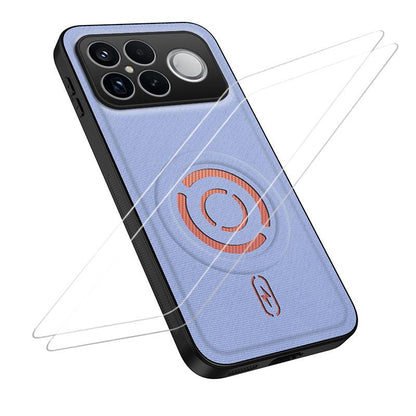 For Xiaomi Poco F8 Ultra/Redmi K90 Pro Max WANLONFENG Tech Fabric Texture Magnetic Phone Case with 2pcs Screen Films(Blue)