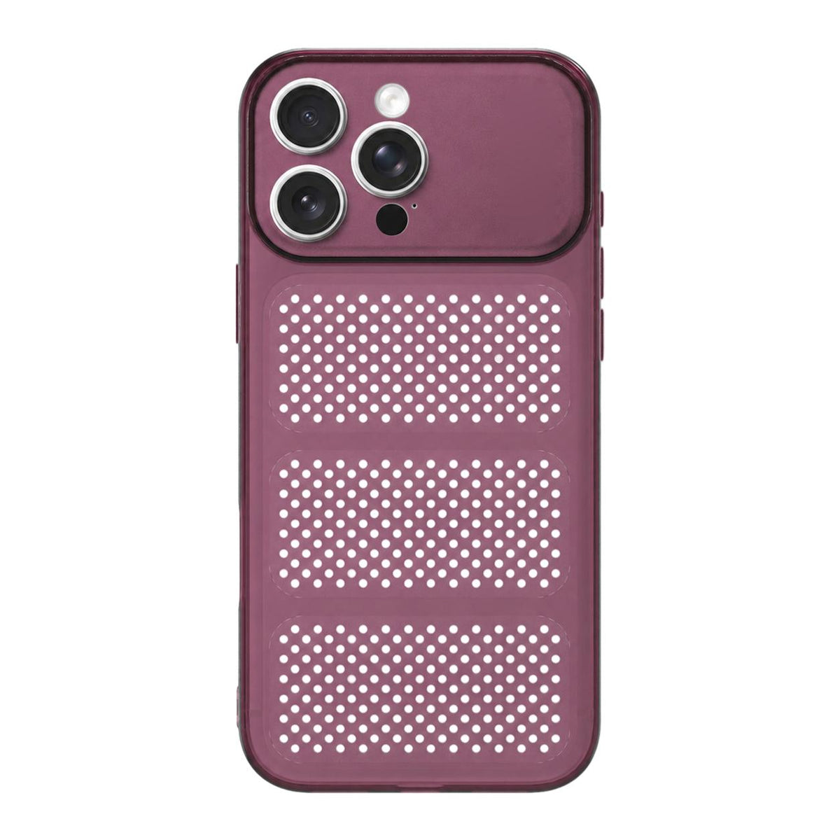 For iPhone 16 Pro Large Window Mesh Breathable Cooling TPU Phone Case - Dark Red - EDA010058305B