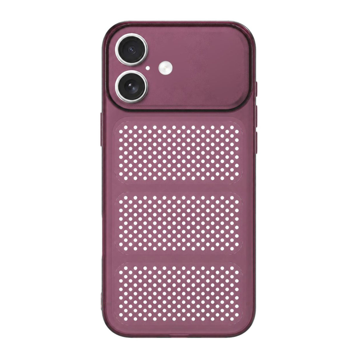 For iPhone 17 Large Window Mesh Breathable Cooling TPU Phone Case - Dark Red - EDA010058307B
