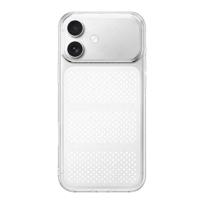 For iPhone 17 Large Window Mesh Breathable Cooling TPU Phone Case - Transparent White - EDA010058307F