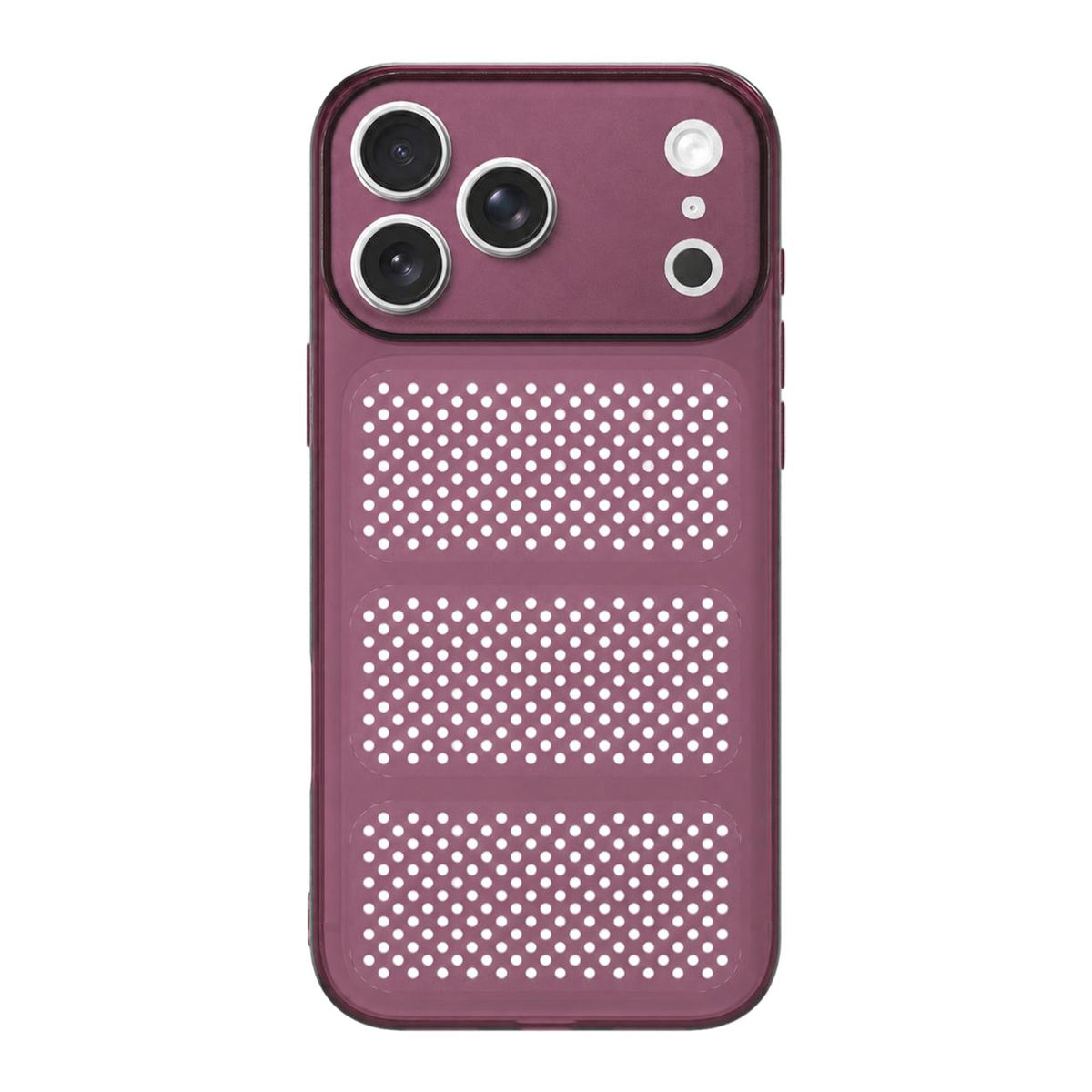 For iPhone 17 Pro Large Window Mesh Breathable Cooling TPU Phone Case - Dark Red - EDA010058308B