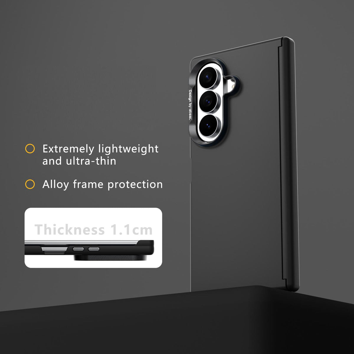 For Galaxy Z Fold8 Ultra 5G ABEEL Lightweight Zero Skin Feel Magnetic PC Phone Case - Black - EDA010059801A