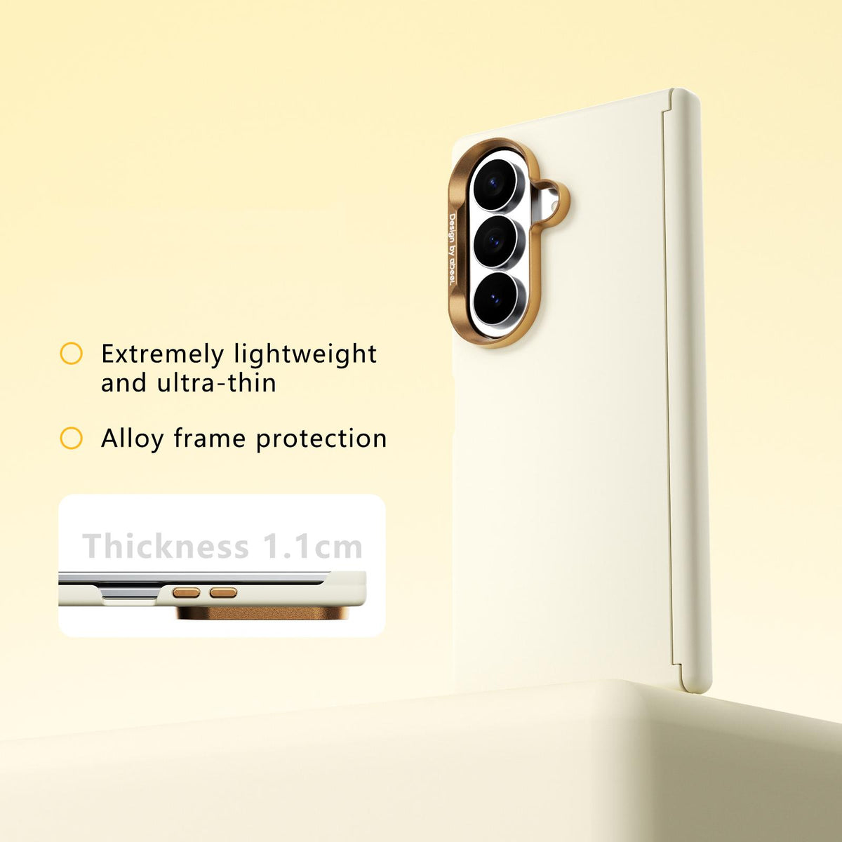 For Galaxy Z Fold8 Ultra 5G ABEEL Lightweight Zero Skin Feel Magnetic PC Phone Case - Yellow - EDA010059801D