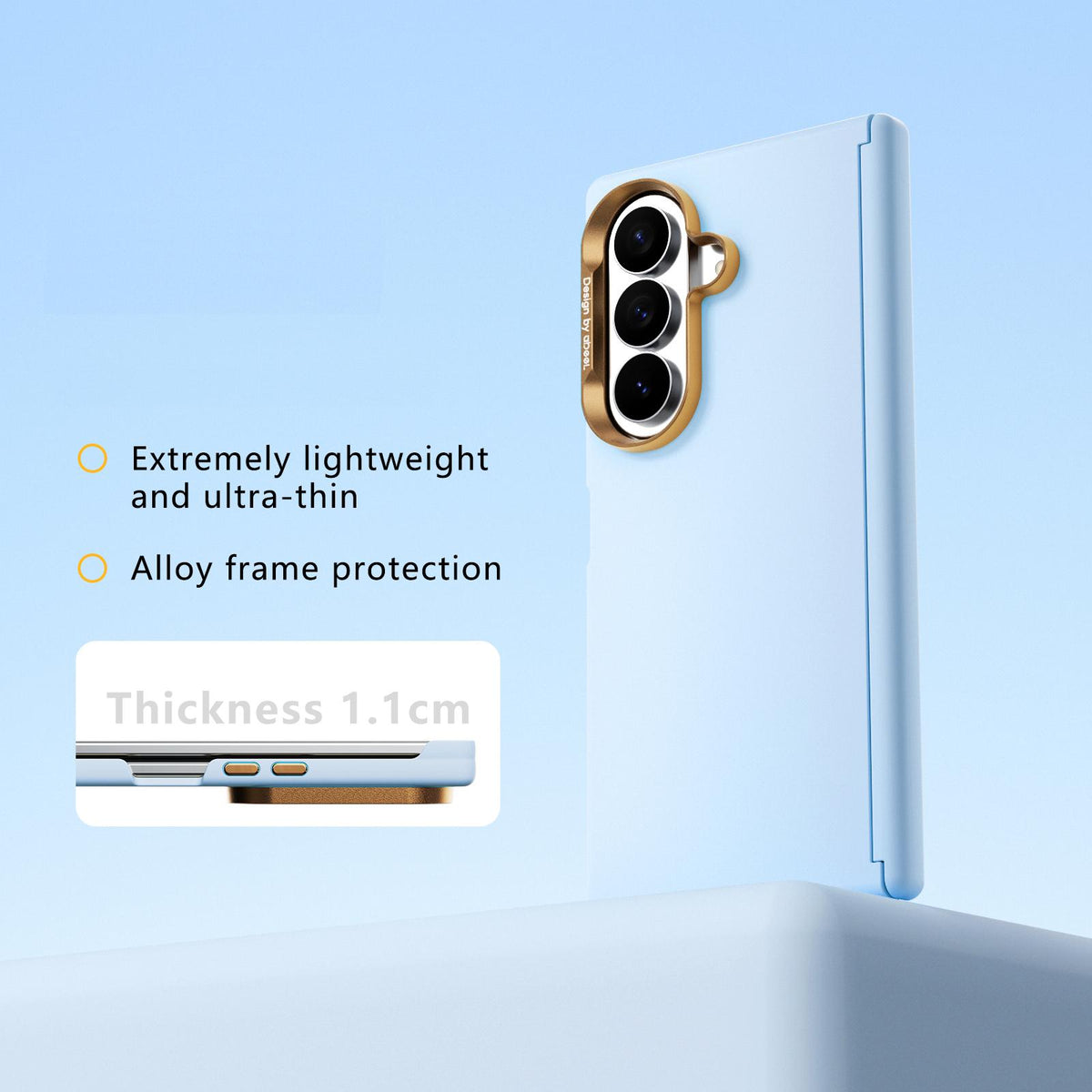 For Galaxy Z Fold8 Ultra 5G ABEEL Lightweight Zero Skin Feel Magnetic PC Phone Case - Sky Blue - EDA010059801F