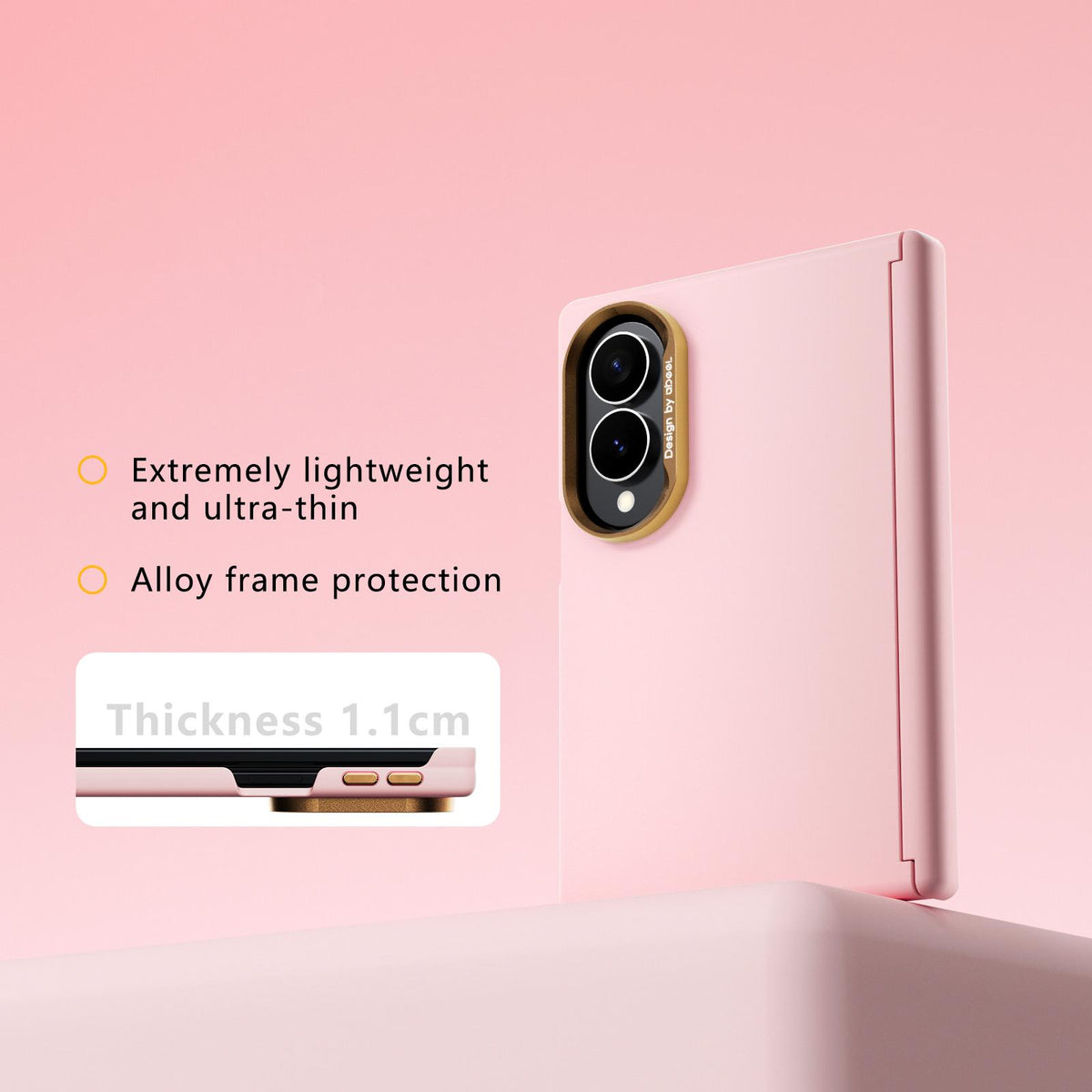 For Galaxy Z Fold8 5G ABEEL Lightweight Zero Skin Feel Magnetic PC Phone Case - Pink - EDA010059802B