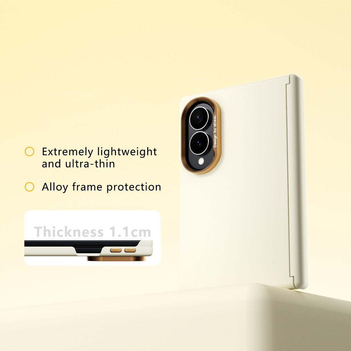 For Galaxy Z Fold8 5G ABEEL Lightweight Zero Skin Feel Magnetic PC Phone Case - Yellow - EDA010059802D