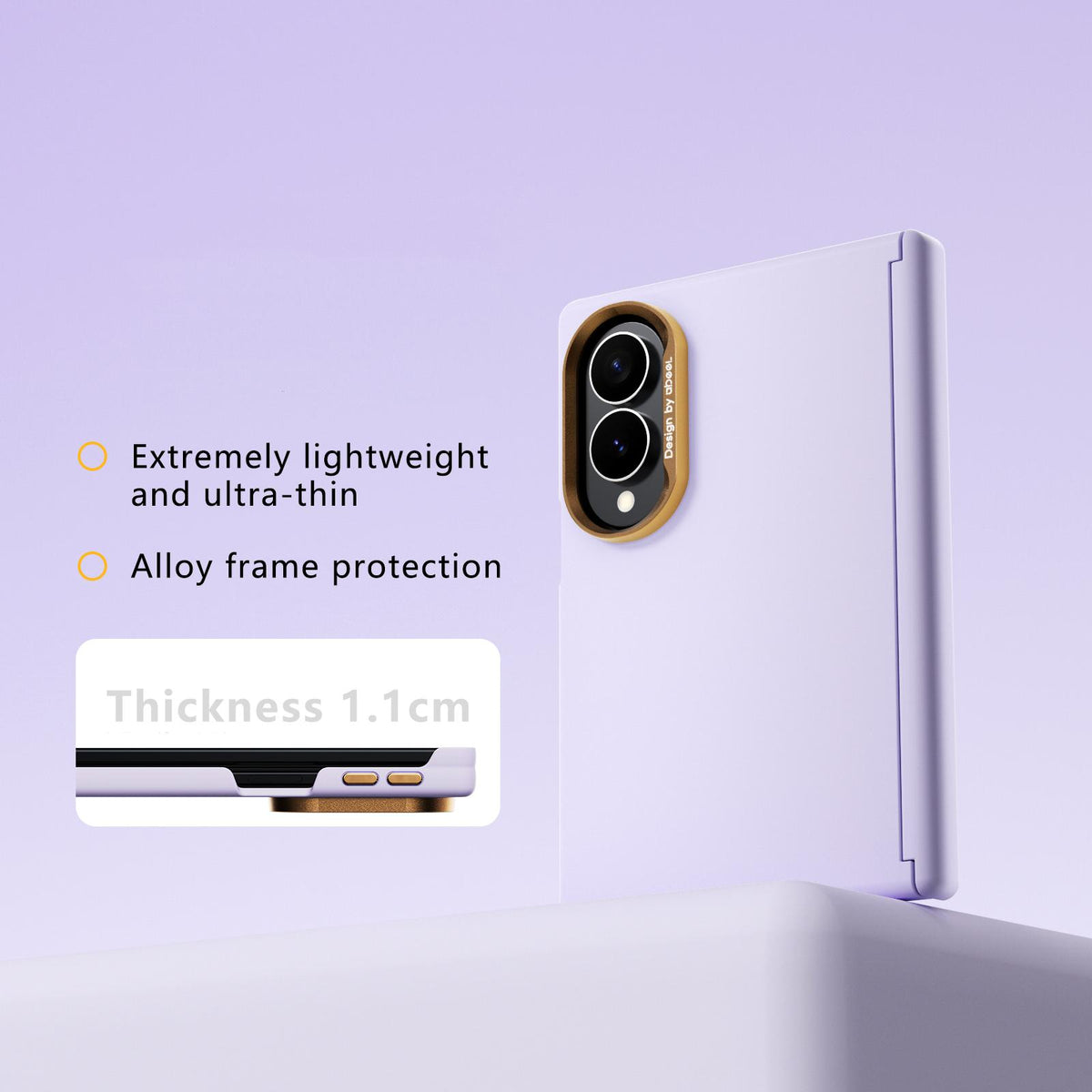 For Galaxy Z Fold8 5G ABEEL Lightweight Zero Skin Feel Magnetic PC Phone Case - Lilac Purple - EDA010059802E