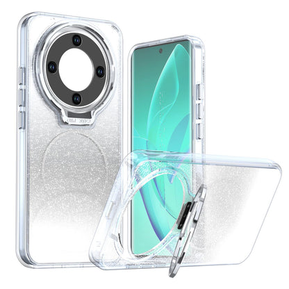 For Honor Magic8 Lite Glitter Gradient Magnetic Lens Frame Holder Phone Case - White - EDA010060302A