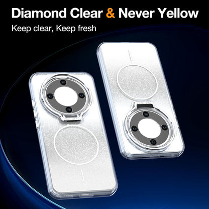 For Honor Magic8 Lite Glitter Gradient Magnetic Lens Frame Holder Phone Case - White - EDA010060302A