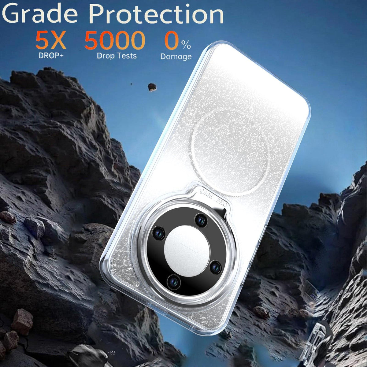 For Honor Magic8 Lite Glitter Gradient Magnetic Lens Frame Holder Phone Case - White - EDA010060302A