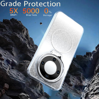 For Honor Magic8 Lite Glitter Gradient Magnetic Lens Frame Holder Phone Case - White - EDA010060302A