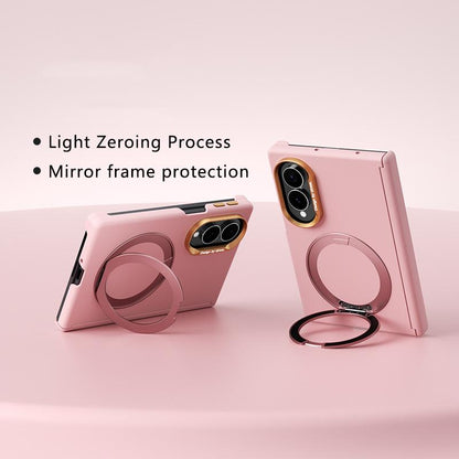 For Galaxy Z Fold8 5G ABEEL Lightweight Zero Skin Feel Magnetic PC Phone Case with Holder - Pink - EDA010060401B