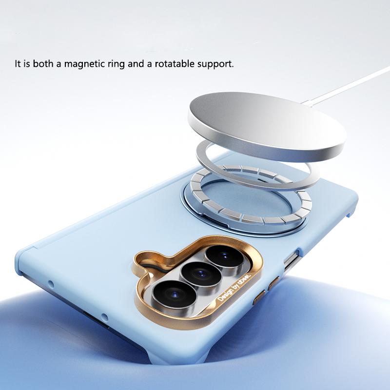 For Galaxy Z Fold8 5G ABEEL Lightweight Zero Skin Feel Magnetic PC Phone Case with Holder - Blue - EDA010060401C