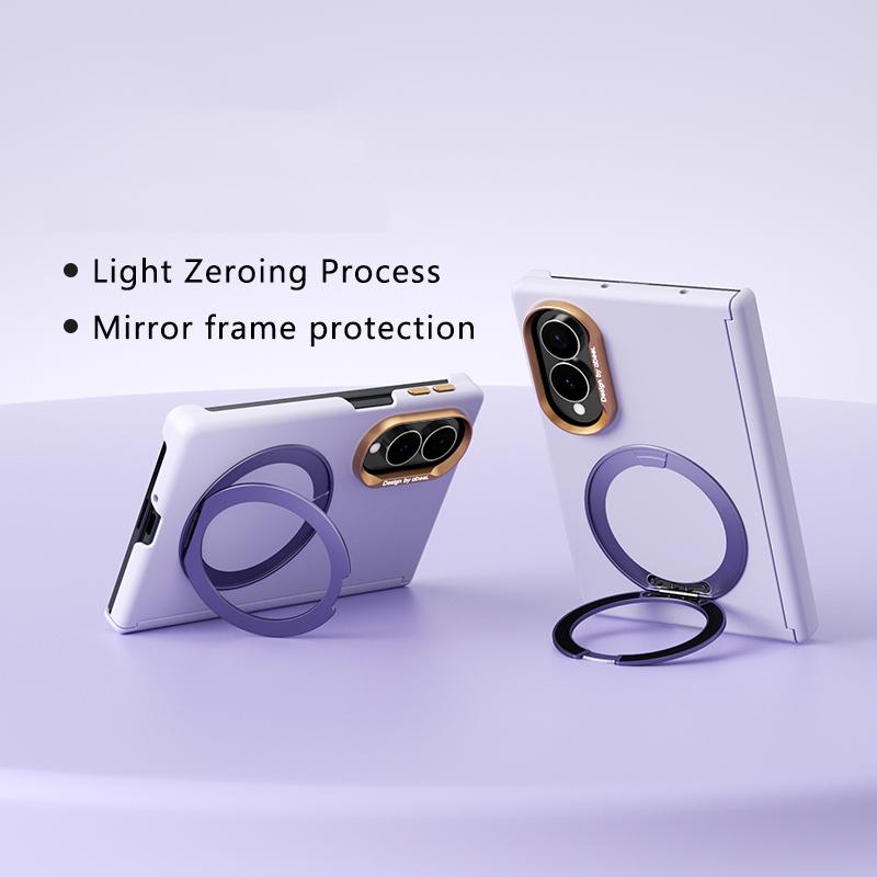 For Galaxy Z Fold8 5G ABEEL Lightweight Zero Skin Feel Magnetic PC Phone Case with Holder - Lilac Purple - EDA010060401E