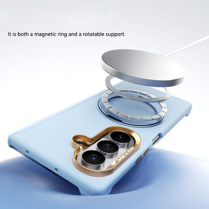 For Galaxy Z Fold8 5G ABEEL Lightweight Zero Skin Feel Magnetic PC Phone Case with Holder - Sky Blue - EDA010060401F
