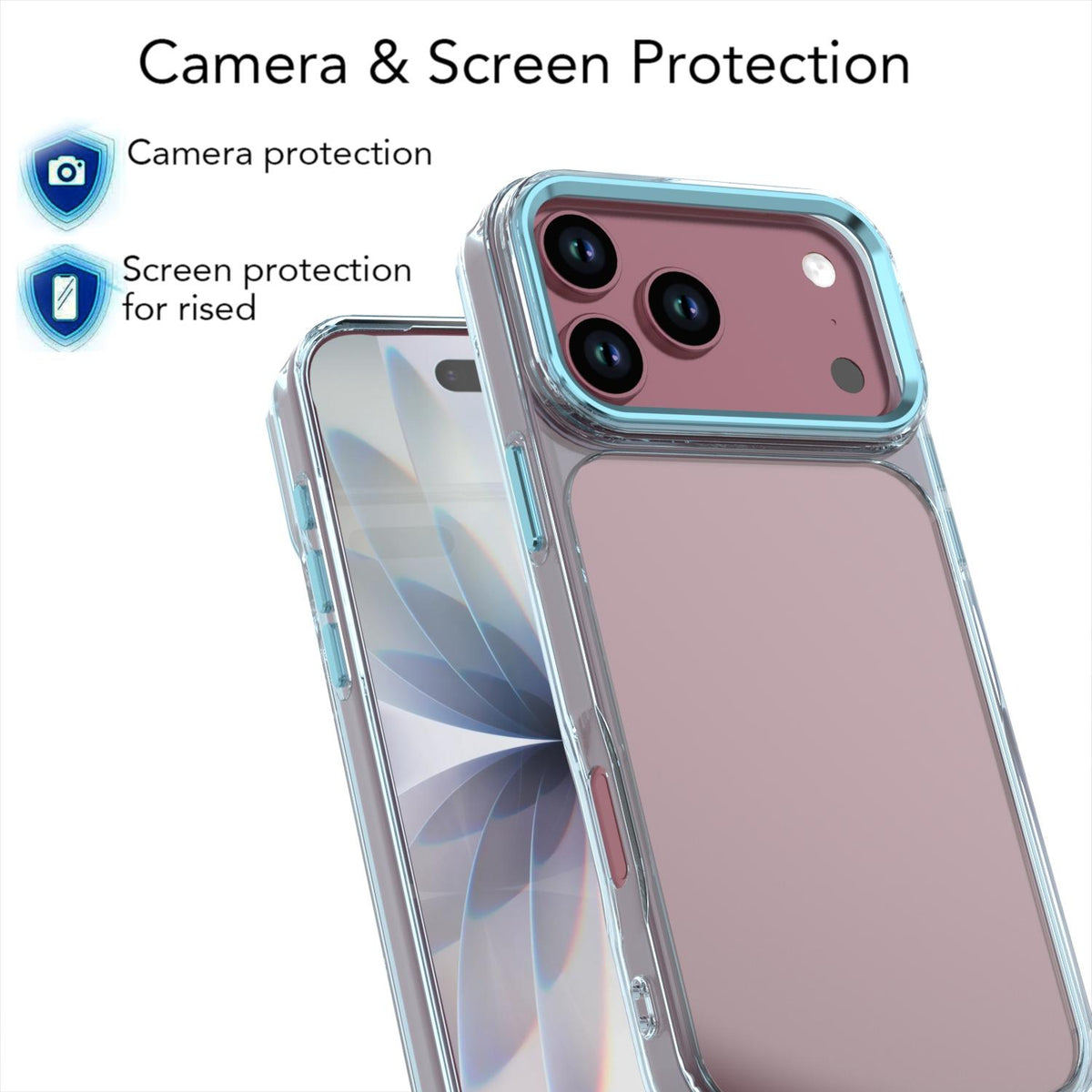 For iPhone 18 Pro Max Shine High Transparency Acrylic Phone Case - Blue - EDA010061701C
