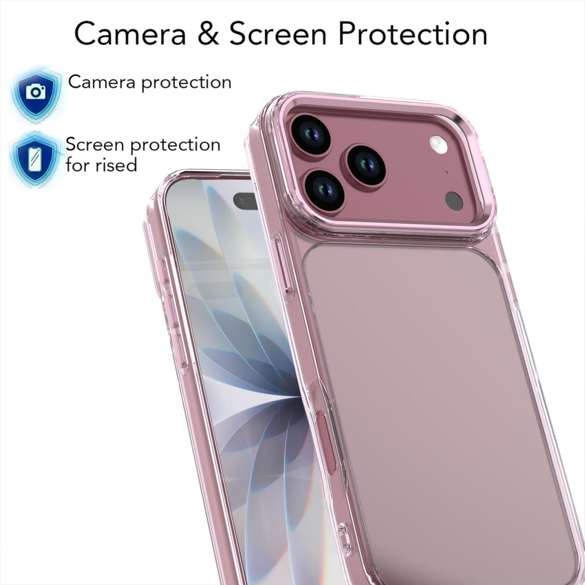 For iPhone 18 Pro Max Shine High Transparency Acrylic Phone Case - Pink - EDA010061701D