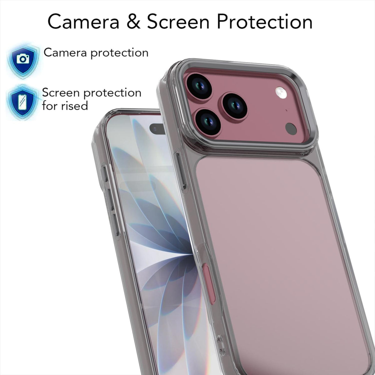 For iPhone 18 Pro Max Shine High Transparency Acrylic Phone Case - Black - EDA010061701E