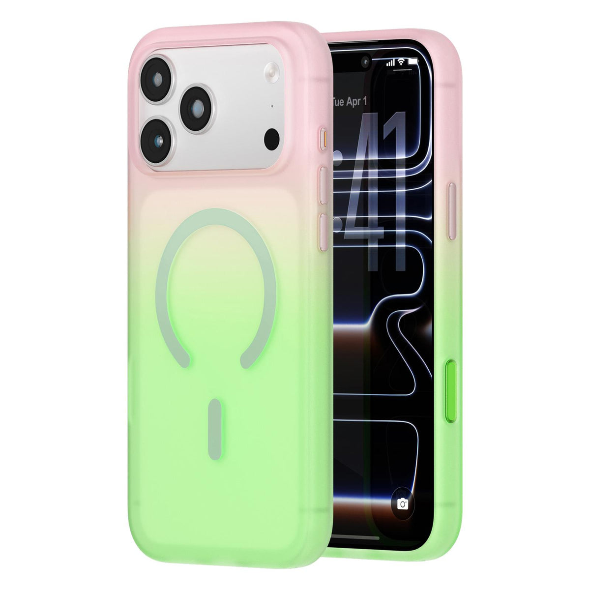 For iPhone 17 Pro Twilight Gradient Magnetic Phone Case - Green Field - EDA010067501B