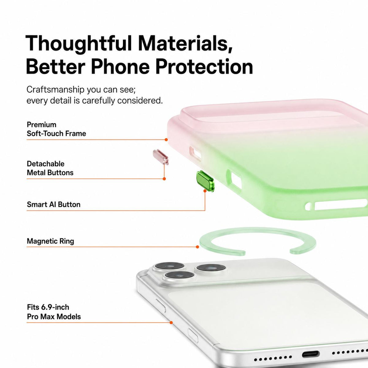 For iPhone 17 Pro Twilight Gradient Magnetic Phone Case - Green Field - EDA010067501B