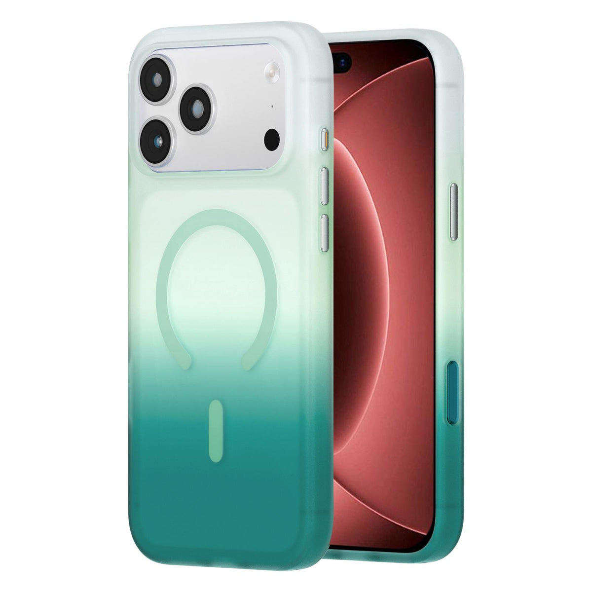 For iPhone 18 Pro Max Twilight Gradient Magnetic Phone Case - Sky Cyan - EDA010067503D