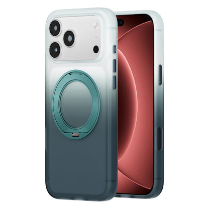 For iPhone 18 Pro Max Twilight Gradient 360 rotation Holder Magnetic Phone Case - Winter Forest - EDA010067702A