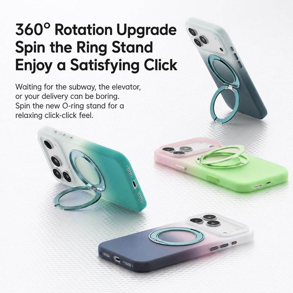 For iPhone 18 Pro Max Twilight Gradient 360 rotation Holder Magnetic Phone Case - Green Field - EDA010067702B