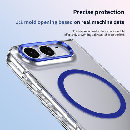 For iPhone Duo lce Folding Series MagSafe Integrated Clear PC Phone Case - Royal Blue - EDA010070201A