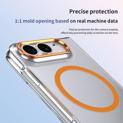 For iPhone Duo lce Folding Series MagSafe Integrated Clear PC Phone Case - Orange - EDA010070201B