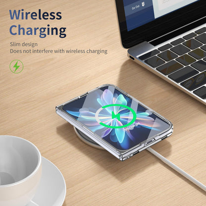 For iPhone Duo lce Folding Series MagSafe Integrated Clear PC Phone Case - Orange - EDA010070201B