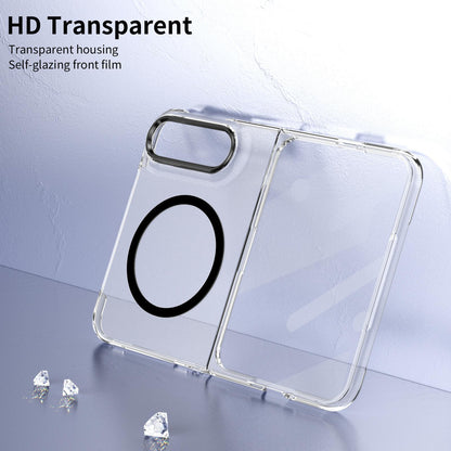 For iPhone Duo lce Folding Series MagSafe Integrated Clear PC Phone Case - Black - EDA010070201C