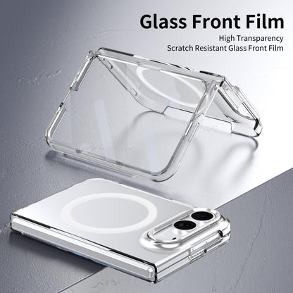 For iPhone Duo lce Folding Series MagSafe Integrated Clear PC Phone Case - Silver - EDA010070201E