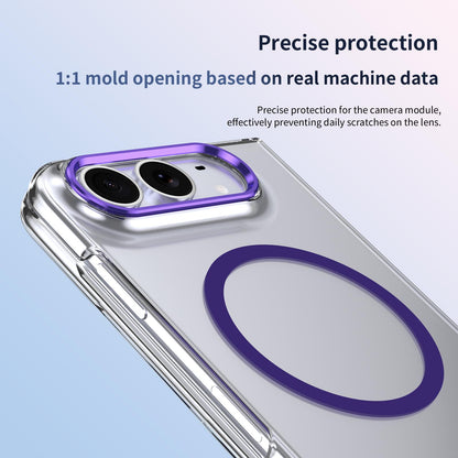 For iPhone Duo lce Folding Series MagSafe Integrated Clear PC Phone Case - Purple - EDA010070201F