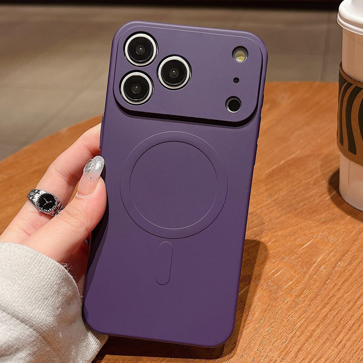 For iPhone 18 Pro Max Solid Color Liquid Silicone MagSafe Magnetic Phone Case - Dark Purple - EDA010075301G