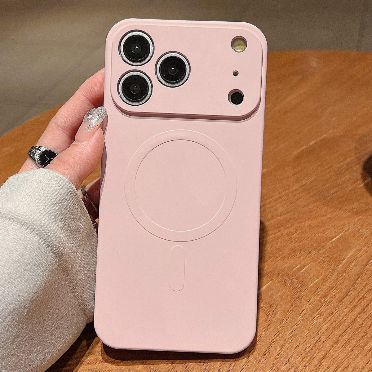 For iPhone 18 Pro Solid Color Liquid Silicone MagSafe Magnetic Phone Case - Pink - EDA010075302H