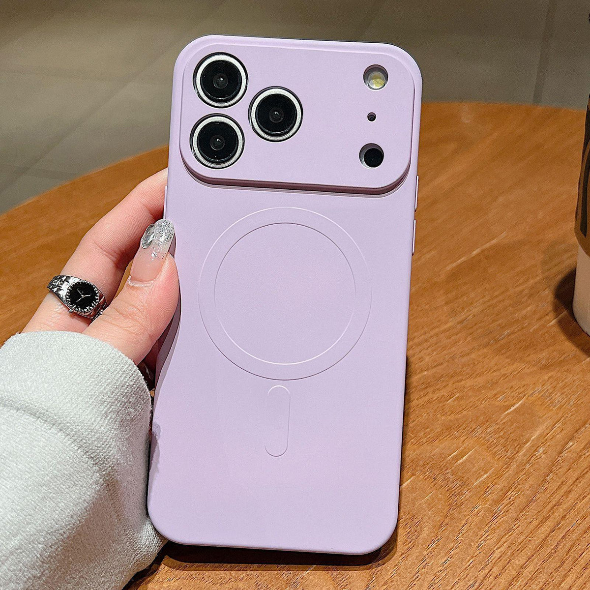 For iPhone 18 Pro Solid Color Liquid Silicone MagSafe Magnetic Phone Case - Lilac - EDA010075302K