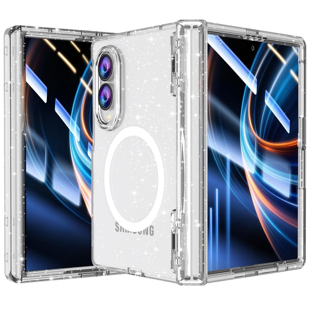 For Galaxy Z Fold8 5G Clear Glitter Magnetic Integrated Film Phone Case - Transparent - EDA010079301A