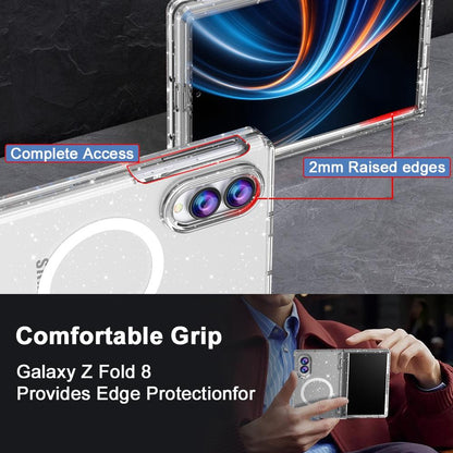 For Galaxy Z Fold8 5G Clear Glitter Magnetic Integrated Film Phone Case - Transparent - EDA010079301A