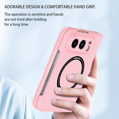 For iPhone Duo Magsafe Magnetic Folding PC Phone Case - Pink - EDA010080901A