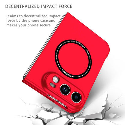 For iPhone Duo Magsafe Magnetic Folding PC Phone Case - Red - EDA010080901C