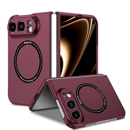 For iPhone Duo Magsafe Magnetic Folding PC Phone Case - Wine Red - EDA010080901D