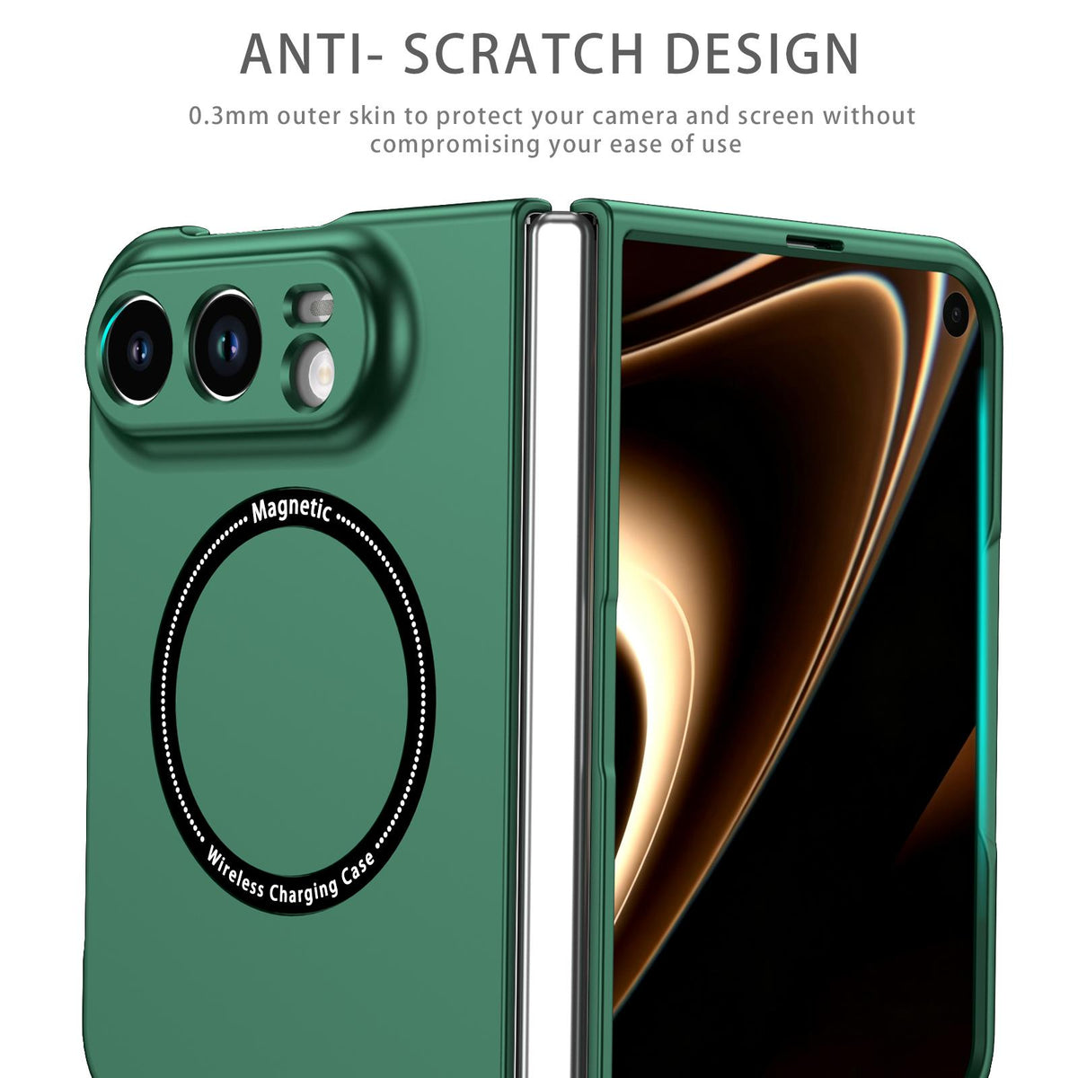 For iPhone Duo Magsafe Magnetic Folding PC Phone Case - Green - EDA010080901F