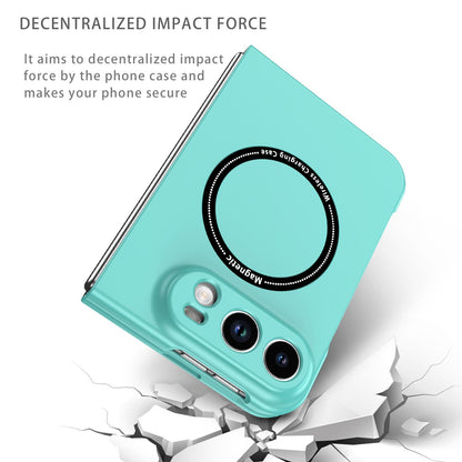 For iPhone Duo Magsafe Magnetic Folding PC Phone Case - Light Blue - EDA010080901G