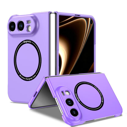 For iPhone Duo Magsafe Magnetic Folding PC Phone Case - Purple - EDA010080901H