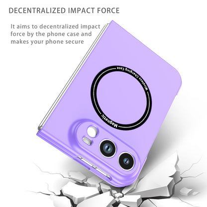 For iPhone Duo Magsafe Magnetic Folding PC Phone Case - Purple - EDA010080901H