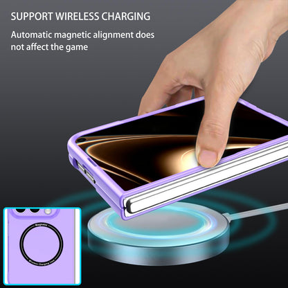 For iPhone Duo Magsafe Magnetic Folding PC Phone Case - Purple - EDA010080901H
